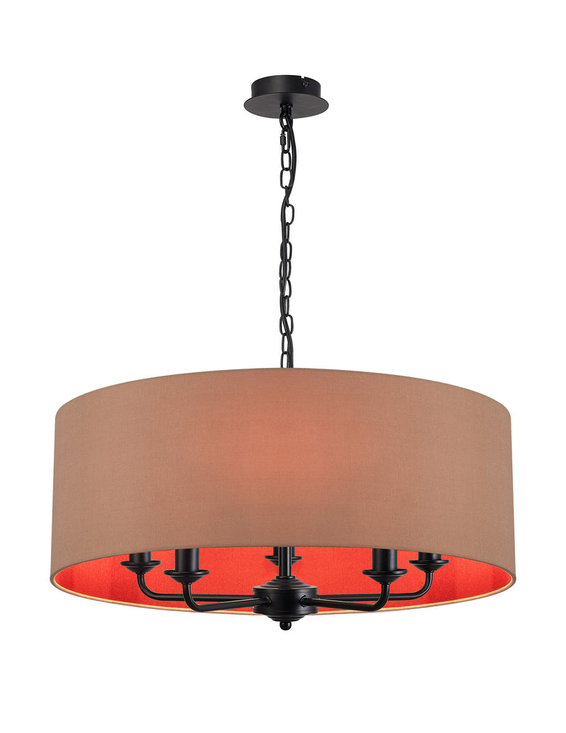 Banham Pendant Light with 5 Lights Black & Gold