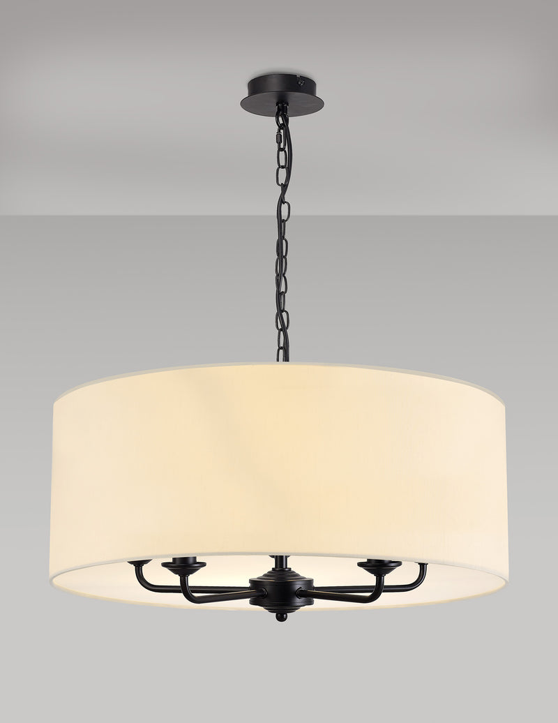 Banham Pendant Light With 5 Lights Black & Ivory