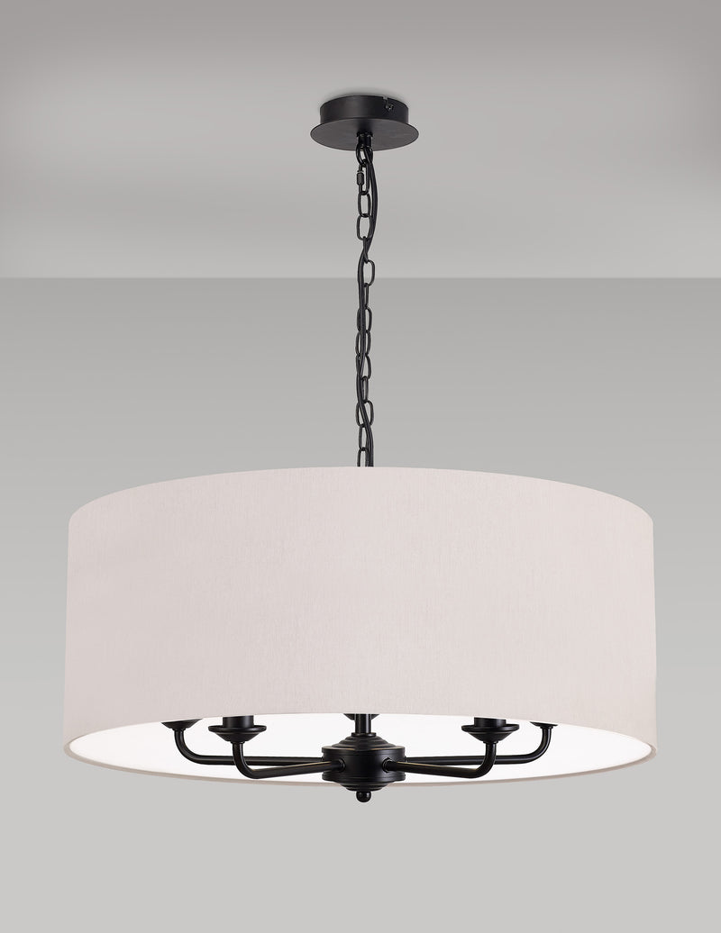 Banham Pendant Light with 5 Lights Black &  Nude Beige