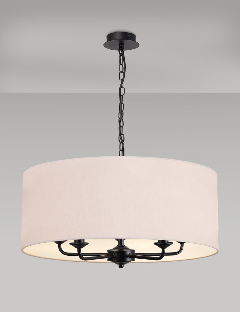 Banham Pendant Light with 5 Lights Black &  Nude Beige