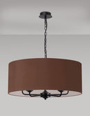 Banham pendant Light with 5 Lights   Black & Raw Cocoa
