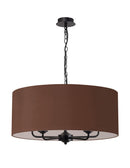 Banham pendant Light with 5 Lights   Black & Raw Cocoa