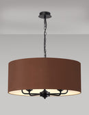 Banham pendant Light with 5 Lights   Black & Raw Cocoa