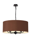 Banham pendant Light with 5 Lights   Black & Raw Cocoa