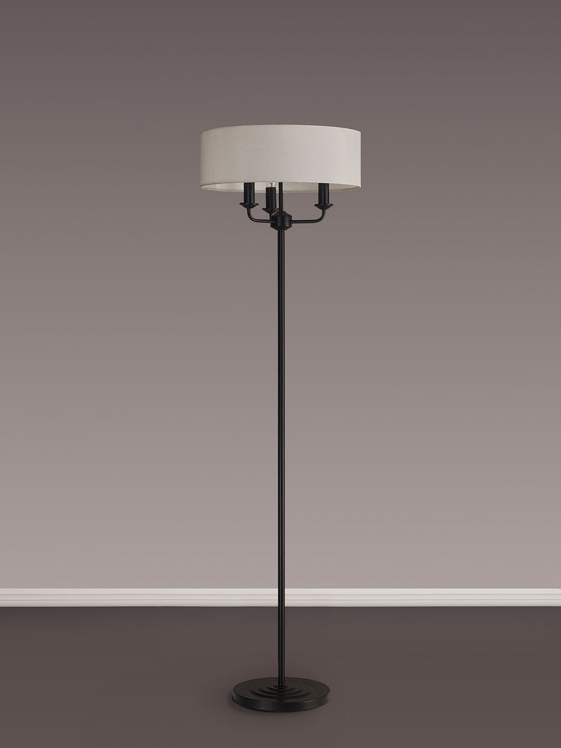 Banham Floor Lamp with 3 Lights Black  & White