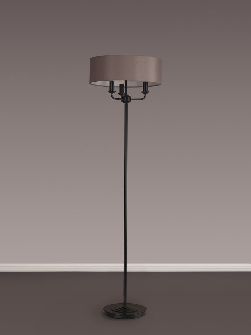 Banham Floor Lamp with 3 Lights Black & Grey