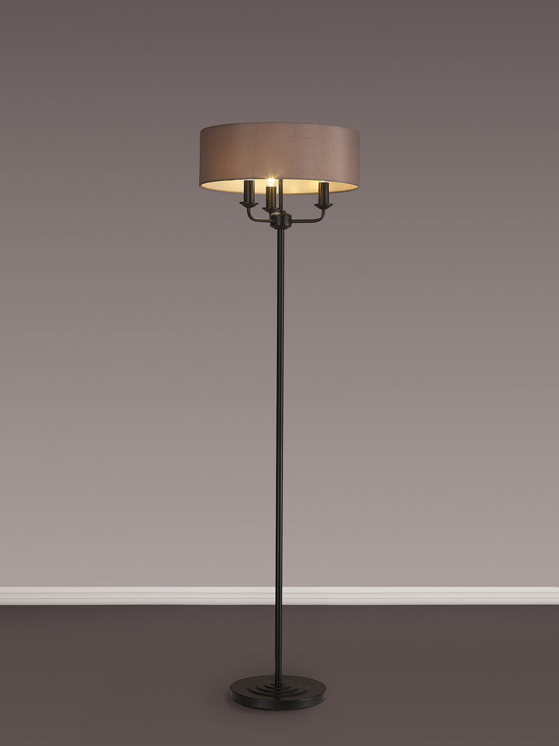 Banham Floor Lamp with 3 Lights Black & Grey