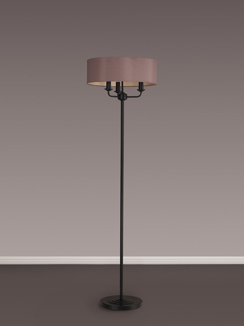 Banham Floor Lamp with 3 Lights Black & Taupe