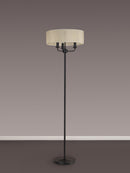 Banham Floor Lamp with 3 Lights Black & Cream