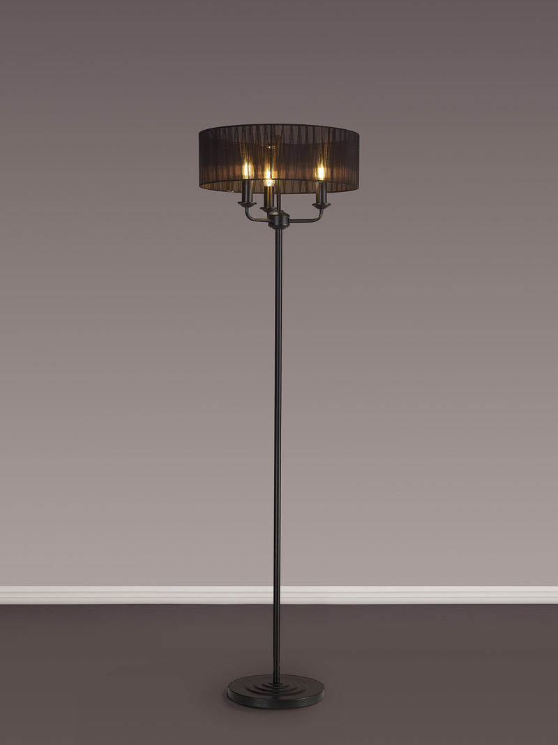 Banham Floor Lamp with 3 Lights Black