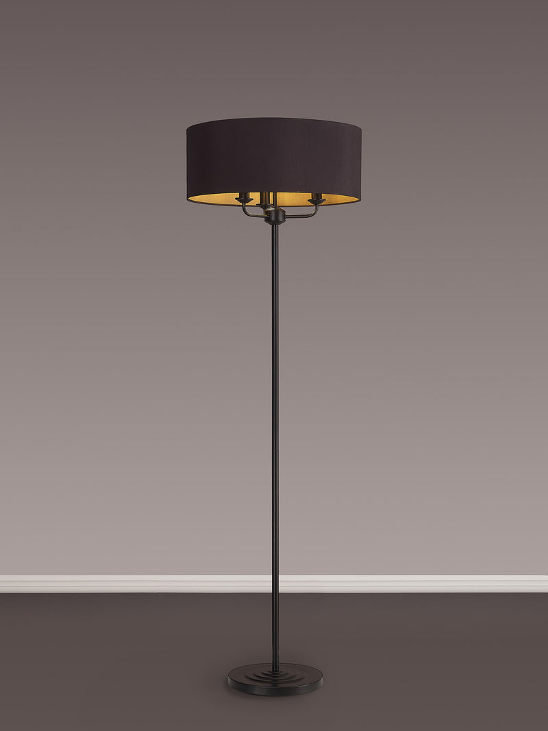 Banham Floor Lamp with 3 Lights -  Black & Gold