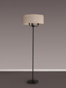 Banham Floor Lamp with 3 Lights  Matt Black & Nude