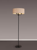 Banham Floor Lamp with 3 Lights  Matt Black & Nude