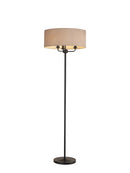 Banham Floor Lamp with 3 Lights  Matt Black & Nude