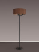 Banham Floor Lamp with 3 Lights  Matt Black & Raw Cocoa