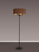 Banham Floor Lamp with 3 Lights  Matt Black & Raw Cocoa