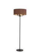 Banham Floor Lamp with 3 Lights  Matt Black & Raw Cocoa