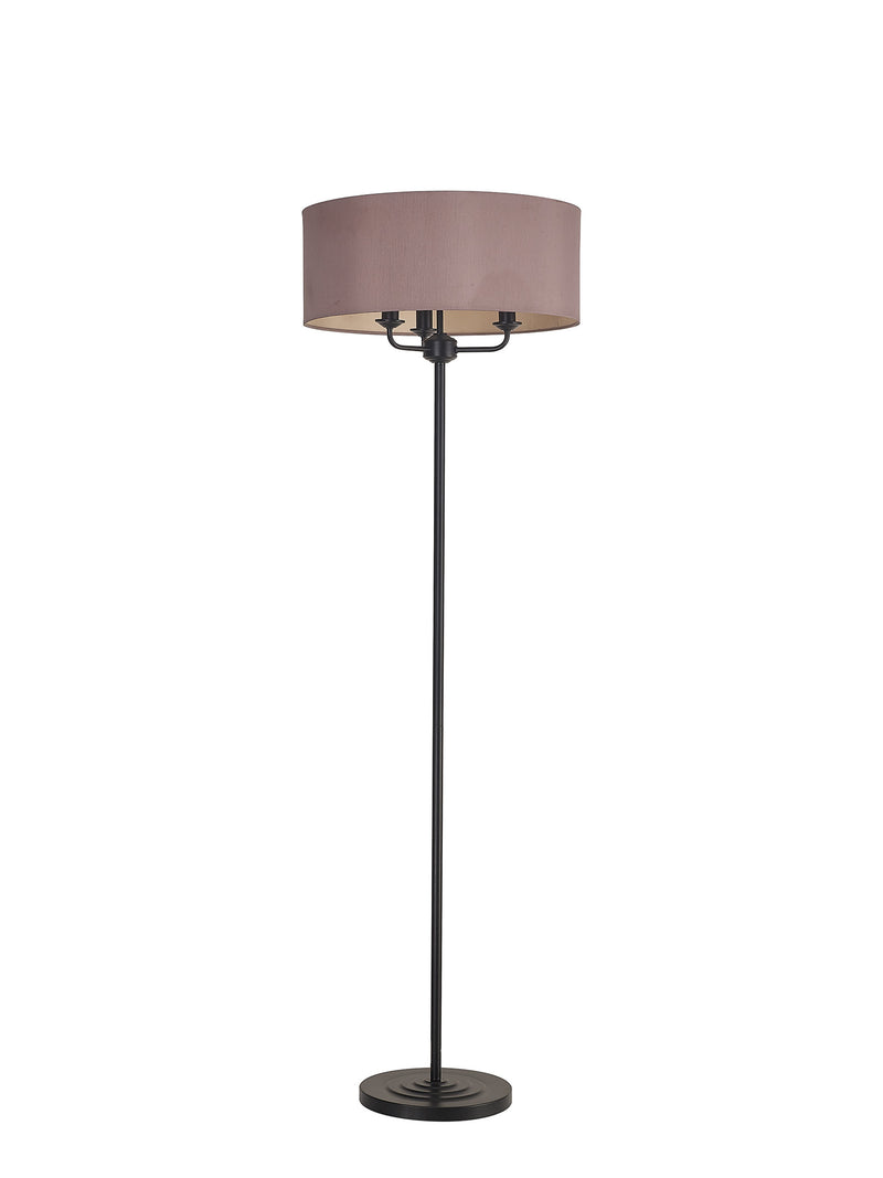 Banham Floor Lamp with 3 Lights  Matt Black & Taupe