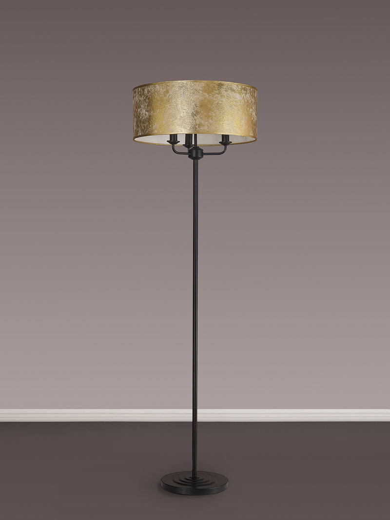Banham Floor Lamp with  3 Lights  Black & Gold