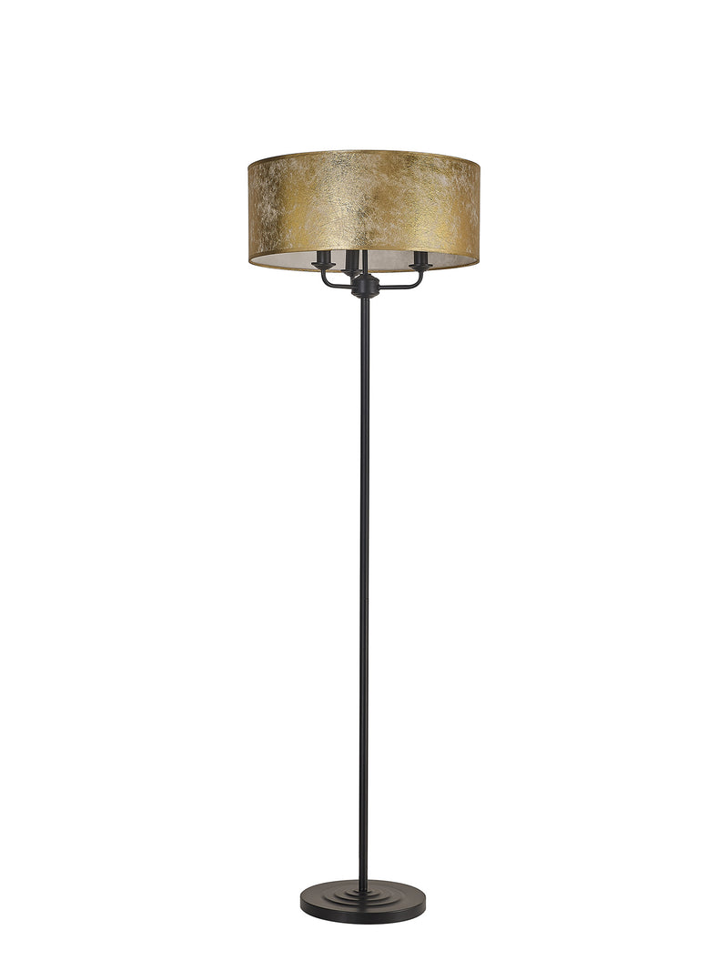 Banham Floor Lamp with  3 Lights  Black & Gold