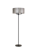 Banham Floor Lamp with 3 Lights   Matt Black & Silver
