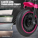 6V Kids Ride On Motorcycle with Training Wheels and Headlight for Toddlers-Pink