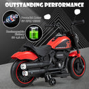 6V Kids Ride On Motorcycle with Training Wheels and Headlight for Toddlers-Red