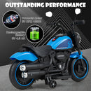 6V Kids Ride On Motorcycle with Training Wheels and Headlight for Toddlers-Navy