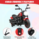6V Kids Ride On Motorcycle with Training Wheels and Headlight for Toddlers-Red