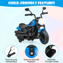6V Kids Ride On Motorcycle with Training Wheels and Headlight for Toddlers-Navy