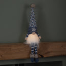 55cm Battery Operated Light up Blue Christmas Gonk with Dangly Legs & Snowflake Hat