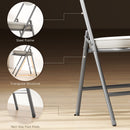 HOMCOM Folding Chairs Set of 4 with Cushioned Seat, Steel Frame, Off-White