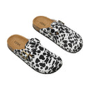 Closed-Toe Slip-On Mules Sandals - Cow Print