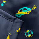 Enhanced Living Infinity Room Darkening Thermal Blue Metallic Print Kid's Eyelet Curtains - Pair