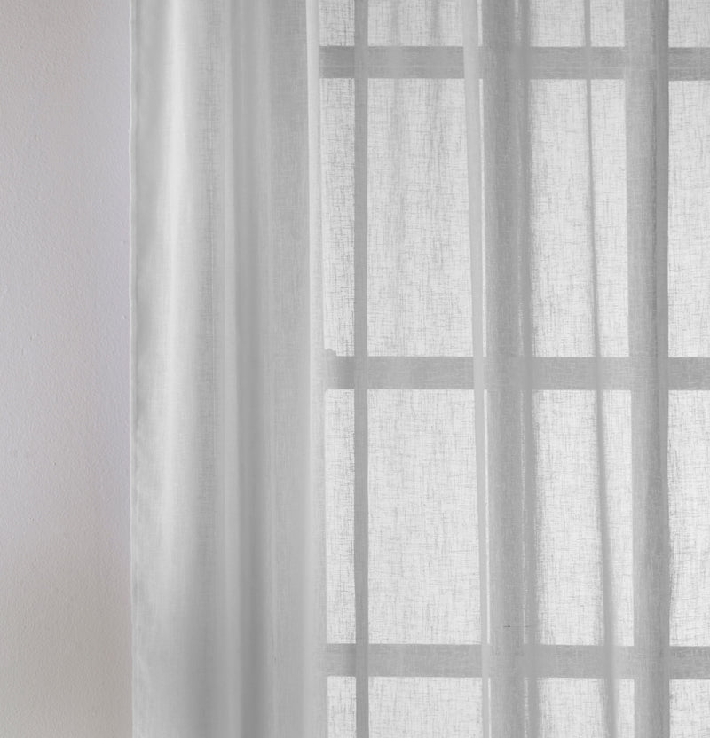 Eden Silver 100% Recycled Plain Voile Panel - Pair