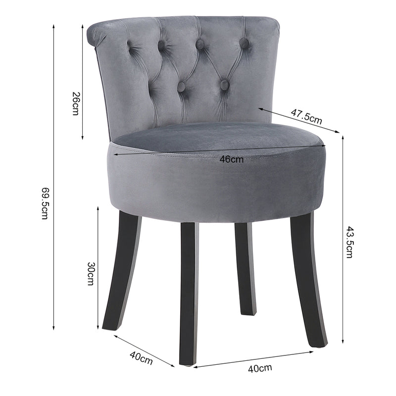 Livingandhome Modern Upholstered Buttoned Stool for Dressing Table