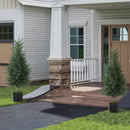 HOMCOM Set Of 2 Decorative Artificial Plant, Fake Plants For Home Decor