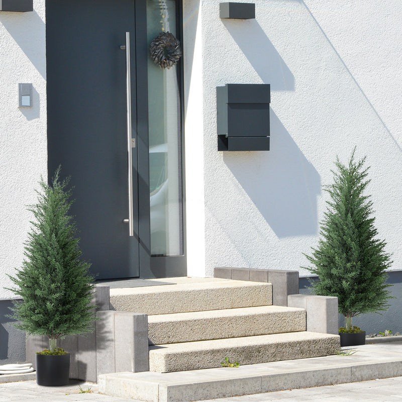 HOMCOM Set Of 2 Decorative Artificial Plant, Fake Plants For Home Decor