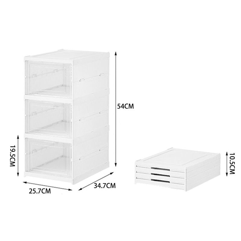 Cottonfy UK 3 Tier Foldable Shoe Storage Box Unit