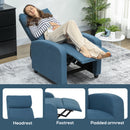 HOMCOM Linen Fabric Reclining Chair with Padded Seat, Blue