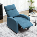 HOMCOM Linen Fabric Reclining Chair with Padded Seat, Blue