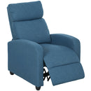 HOMCOM Linen Fabric Reclining Chair with Padded Seat, Blue