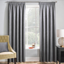 Enhanced Living Matrix Grey Silver Tape Top Thermal Noise reducing Dim Out Curtains - Pair