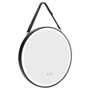 Round Metal LED Mirror With Hanging Strap