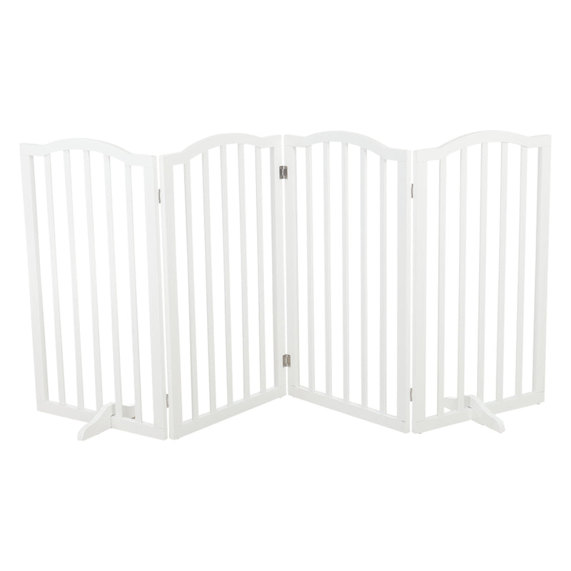 Kidkid 4 Panel Wooden Foldable Safety Gate with Stable Feet