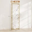 HOMCOM 10 Tier Tree Bookshelf Modern Tall Bookcase White Gold Tone