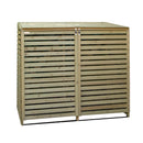 1.34m x 1.2m Large Wooden Outdoor Garden Double Wheelie Bin Store Storage for 2 Bins