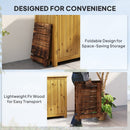 Outsunny Wooden Folding Garden Table, Folding Side Table, Carbonised Finish