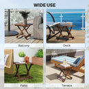 Outsunny Wooden Folding Garden Table, Folding Side Table, Carbonised Finish