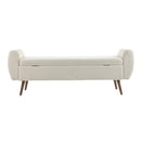 Livingandhome Teddy Fur Upholstered Storage Bench